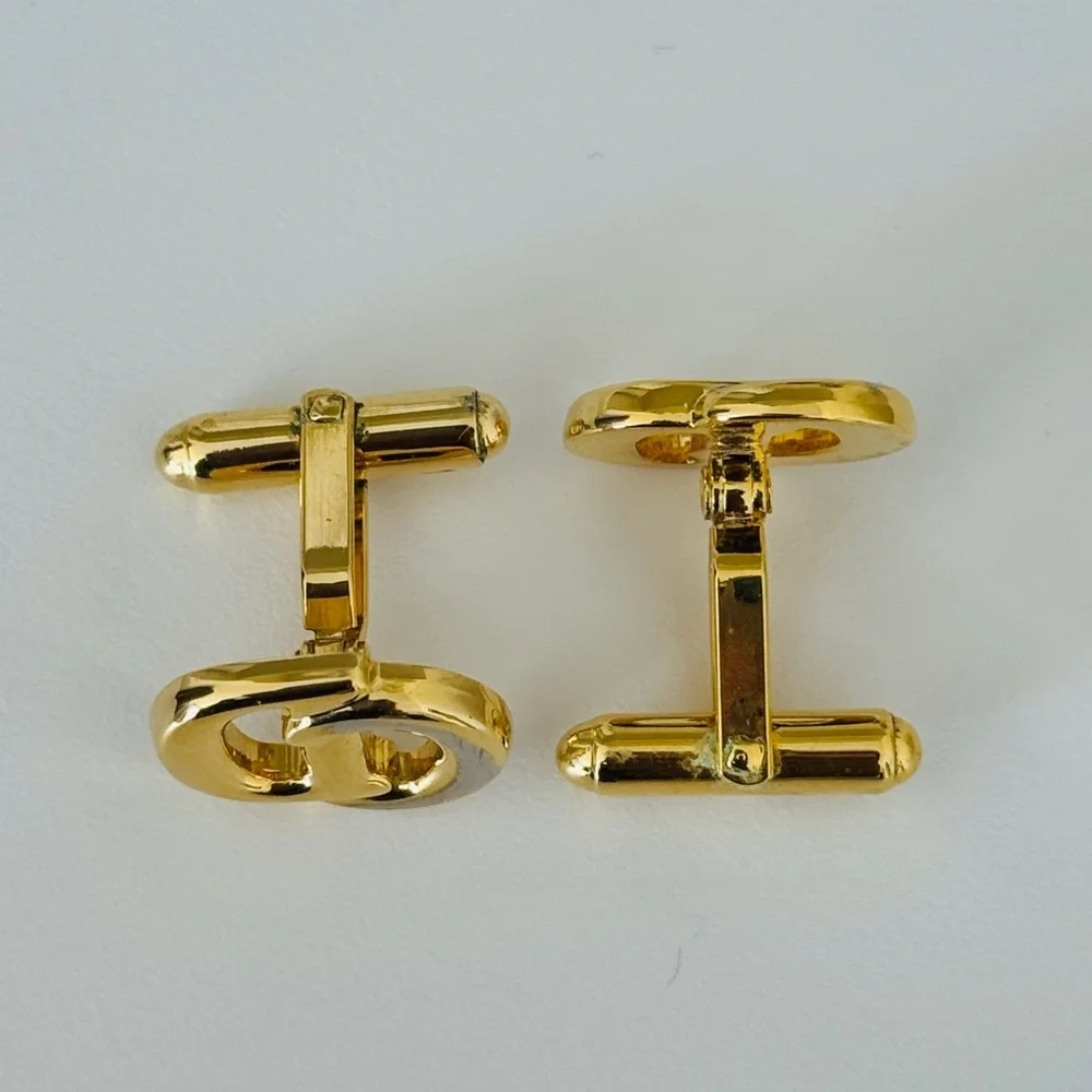 Christian Dior Gold Tone Cuff Links